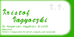 kristof vagyoczki business card